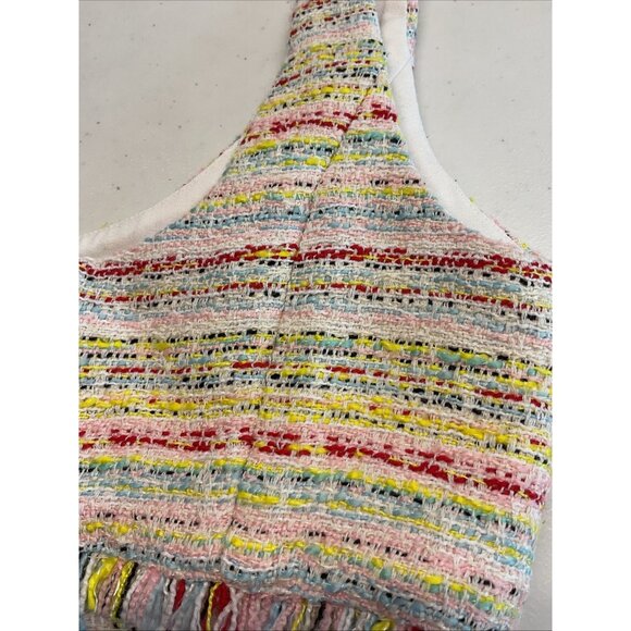 NBD Revolve Textured sleeveless‎ boucle Rainbow Crop Top size S - Picture 3 of 10
